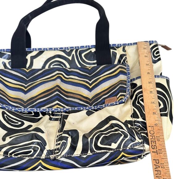Vintage Fossil Key Per Diaper Bag Large Tote Coated Canvas Abstract Retro Print - Picture 15 of 16